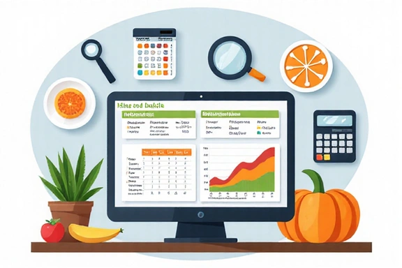 Ilustrace analýzy jídelníčku